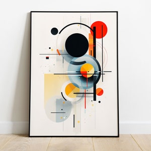 Wall Art Bauhaus poster line and curves, Bauhaus poster, Abstract art, Art print on matte paper