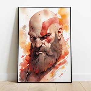 Kratos Art Print anime