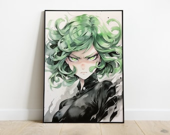 Poster Tatsumaki One Piece watercolor Art Print anime