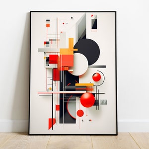 Wall Art Cartel tipo Bauhaus, Bauhaus, Cartel Bauhaus, Arte abstracto, Impresión de arte en papel mate