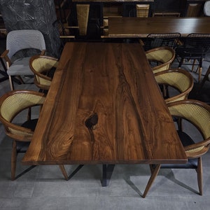Custom Walnut Dining Table, Kitchen Table, Modern Dining Table, Live ...