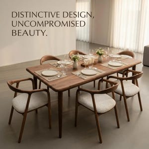 Handgefertigter Moderner Esstisch aus Nussbaum: Rustikales Modernes Design