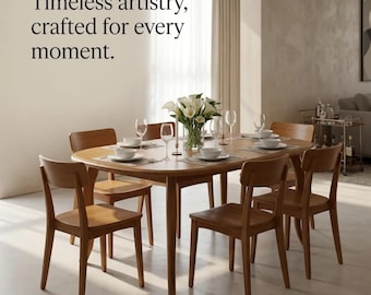 Handgefertigter Esstisch aus Nussbaum Massivholz mit Geschwungenen Beinen - Elegantes, Modernes und Klassisches Design