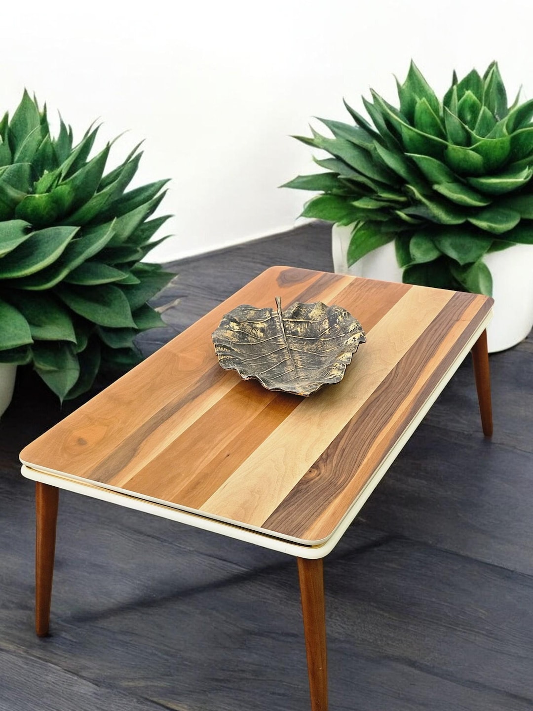 Wood Coffee Table, Natural Walnut Coffee Table, Walnut Modern Wooden ...