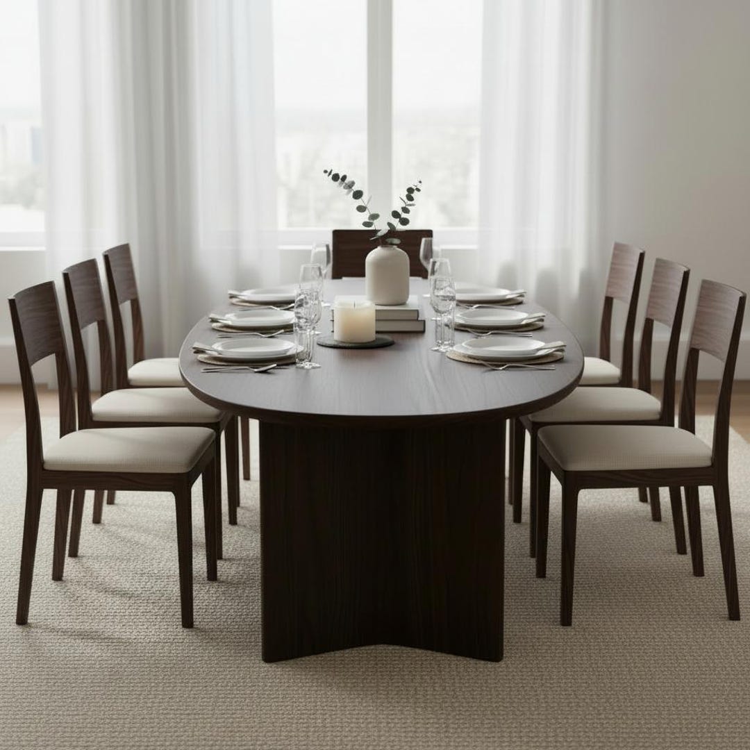Handmade Solid Walnut Oval Dining Table – Custom Sizes - Etsy