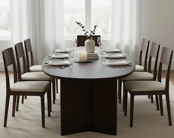 Handmade Solid Walnut Oval Dining Table – Custom Sizes