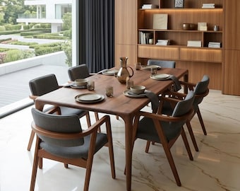 Walnut Dining Table: Handmade Solid Wood Kitchen Furniture