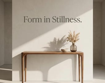 Solid Walnut Console Table – Minimal Curved Design Entryway Furniture
