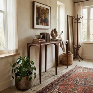Solid Walnut Console Table, Handmade Entryway Furniture, Mid Century Sofa Table image 9
