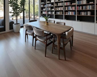 Custom Walnut Dining Table: Handcrafted Solid Wood, Rustic Modern Design