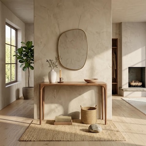 Artisan Solid Walnut Console Table, Refined Entryway, Slim Sofa Table, Mid Century Luxury Furniture