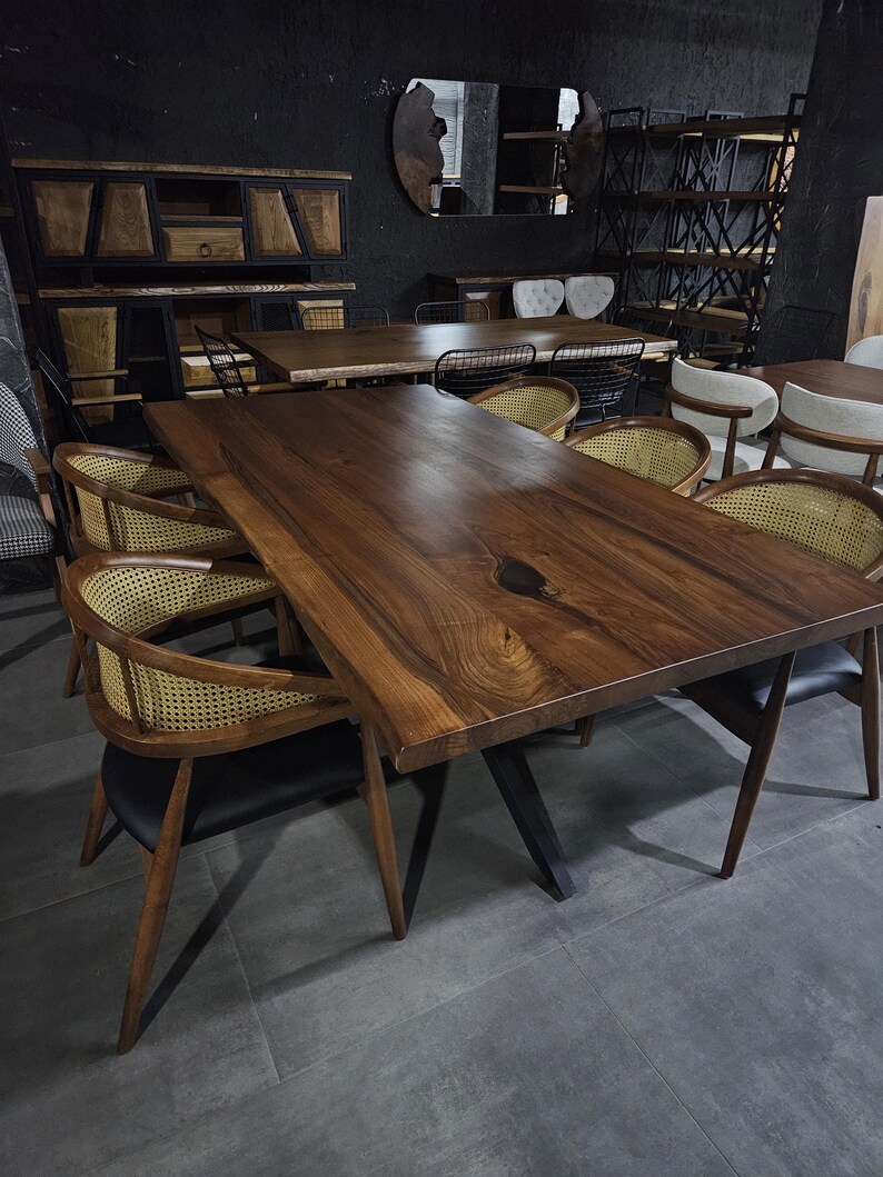 Custom Walnut Dining Table, Kitchen Table, Modern Dining Table, Live ...