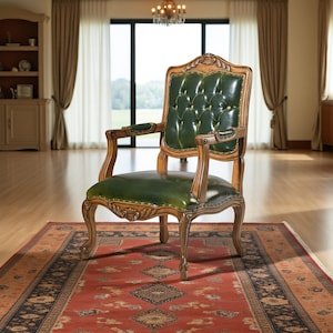 Handmade Solid Wood Bergère Armchair: Sustainable Design