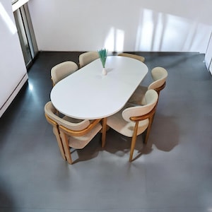 Handcrafted Modern Wood Dining Table: Customizable Size & Finish