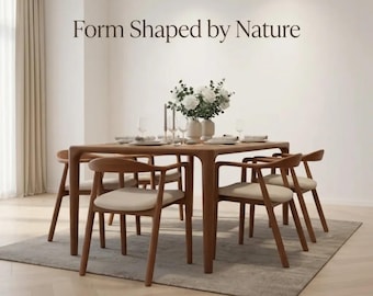 Handcrafted Walnut Dining Table: Solid Wood, Modern Dinner Table