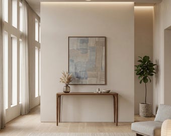 Solid Walnut Console Table – Minimal Curved Design Entryway Furniture