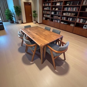 Live Edge Walnut Dining Table: Handmade Solid Wood Kitchen Furniture