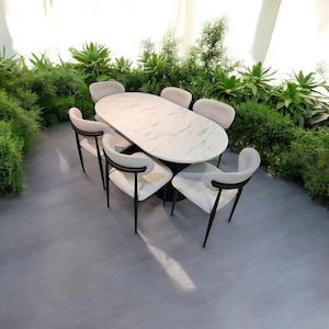 Handcrafted Modern Dining Table: Solid Wood, Customizable Size
