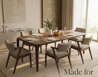 Dining Table Solid Wood Modern Rustic Kitchen Dining Room Furniture Seating Family Gatherings