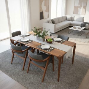 Table à manger en noyer Live Edge : table de cuisine en bois rustique fabriquée à la main