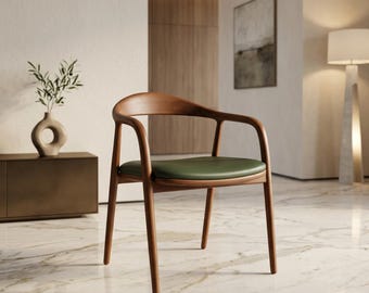 Handcrafted Walnut Dining Chair: Mid-Century Modern Kitchen Seating