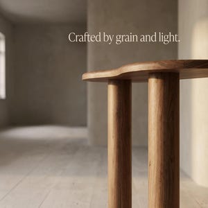 Konsolbord i massivt valnöt – Minimalistiskt böjd design för entrén bild 10