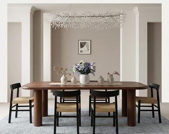 Mesa de comedor de nogal a medida: muebles de cocina de madera maciza hechos a mano