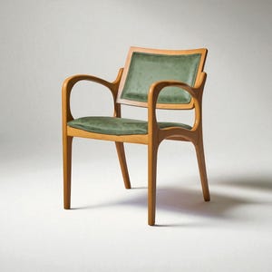 Modern Dining Chair with Wooden Arms – Stylish Kitchen & Living Room Seating