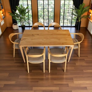 Modern Walnut Dining Table – Handmade, Natural Oil Finish, Warm Minimalist Design