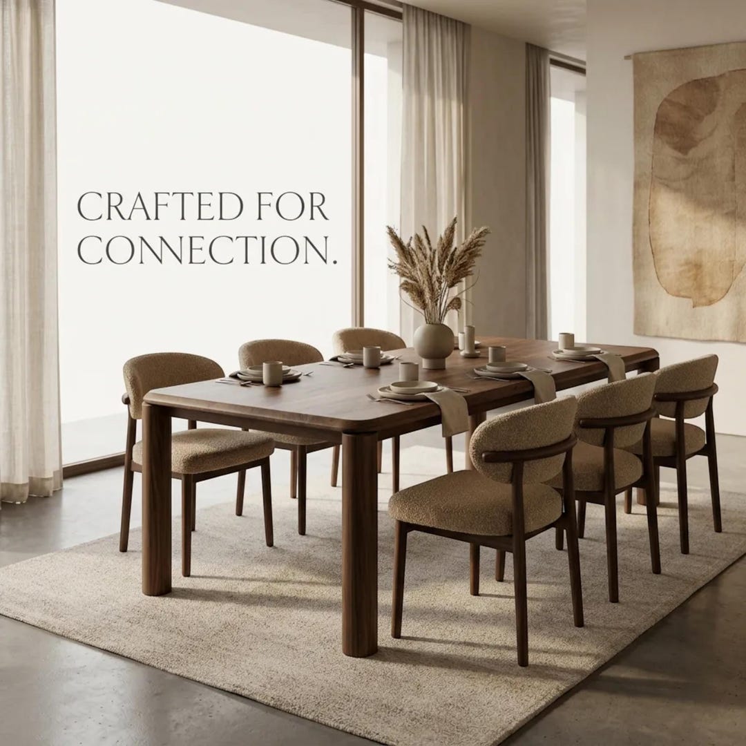 Custom Walnut Dining Table: Handcrafted Solid Wood Kitchen Furniture - Etsy