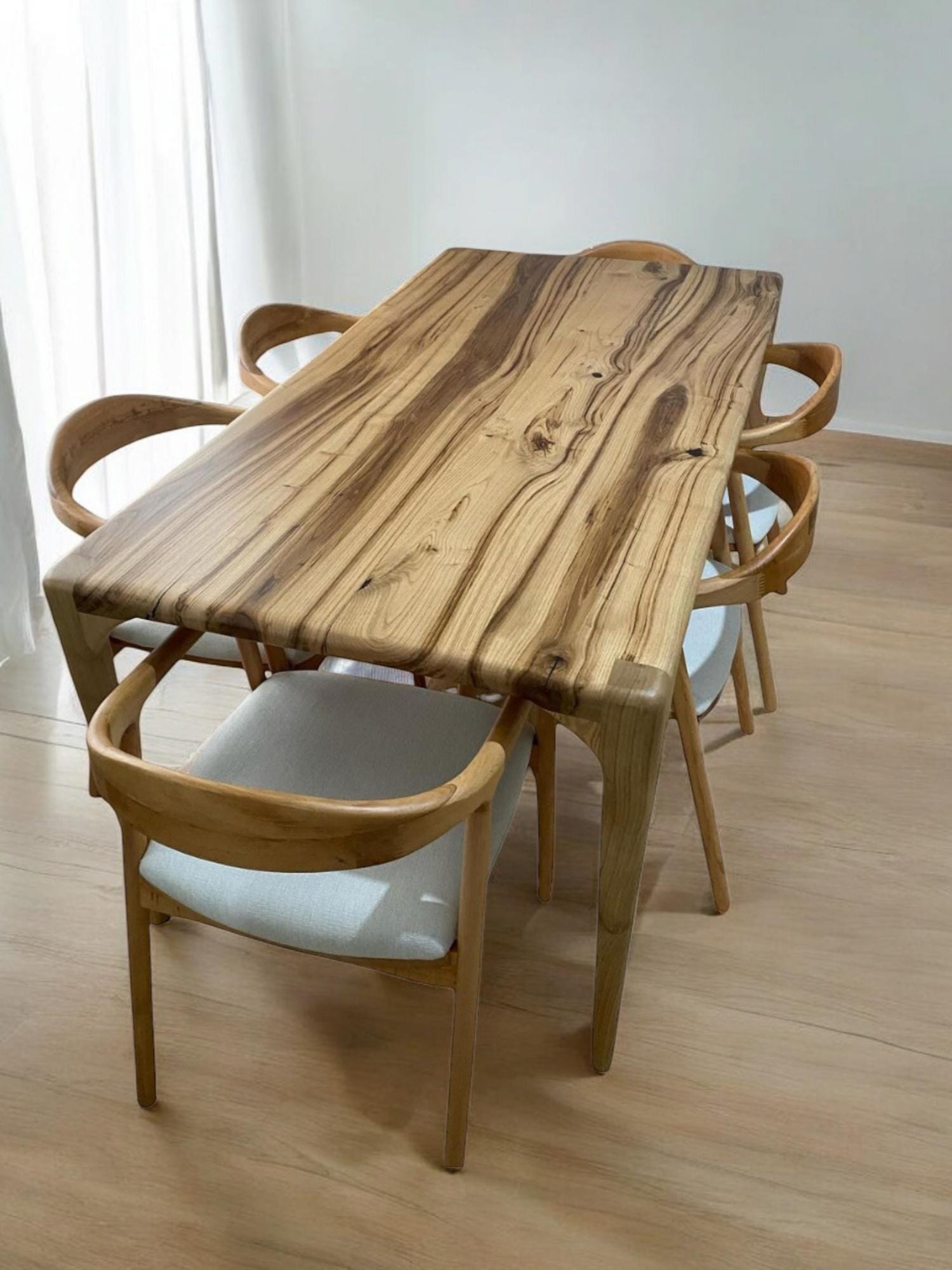 Live Edge Dining Table, Modern Wood Dining Table, Dining Table, Kitchen ...
