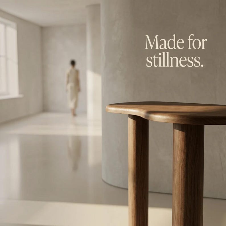 Konsolbord i massivt valnöt – Minimalistiskt böjd design för entrén bild 11