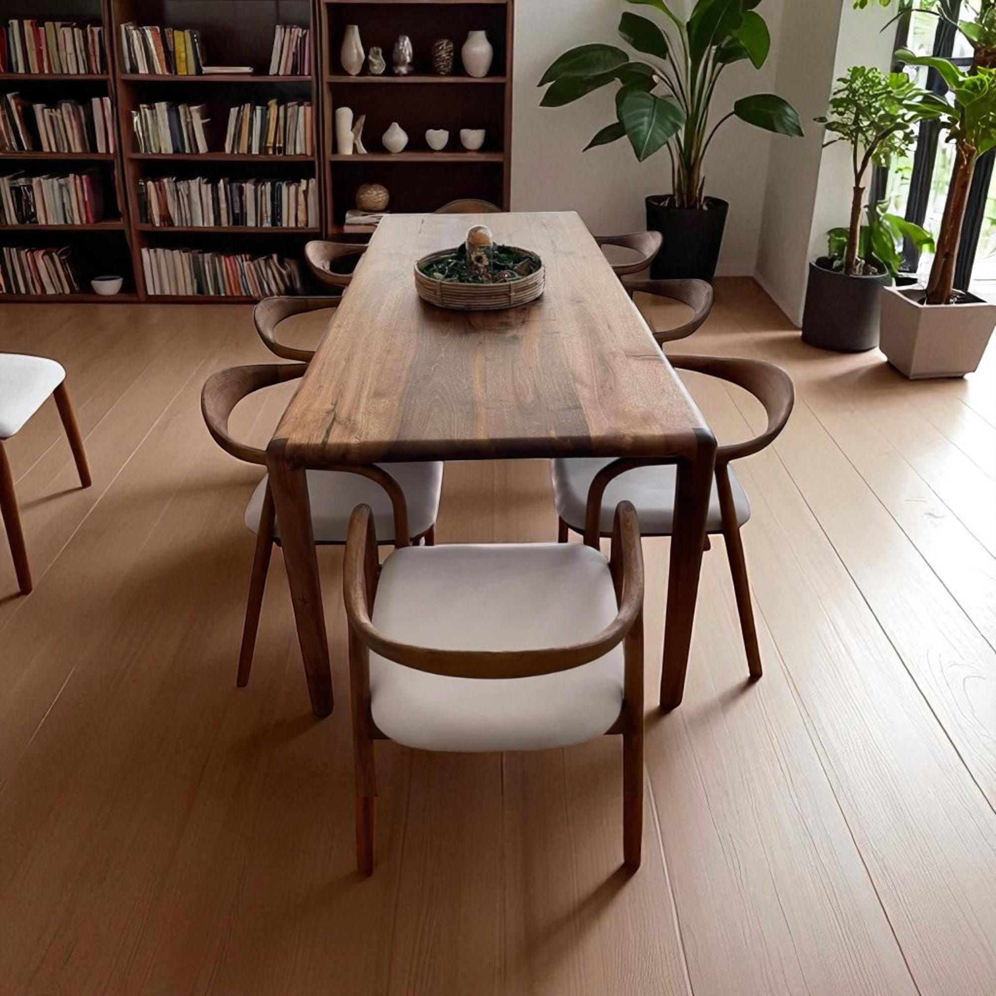 Live Edge Walnut Dining Table: Handcrafted Rustic Wood Kitchen Table