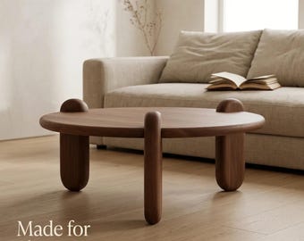 Handmade Solid Walnut Coffee Table – Modern Minimalist Living Room Furniture