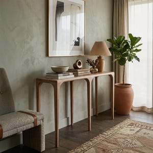 Solid Walnut Console Table, Handmade Entryway Furniture, Mid Century Sofa Table image 3