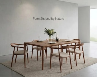 Handcrafted Walnut Dining Table: Rustic Modern Kitchen