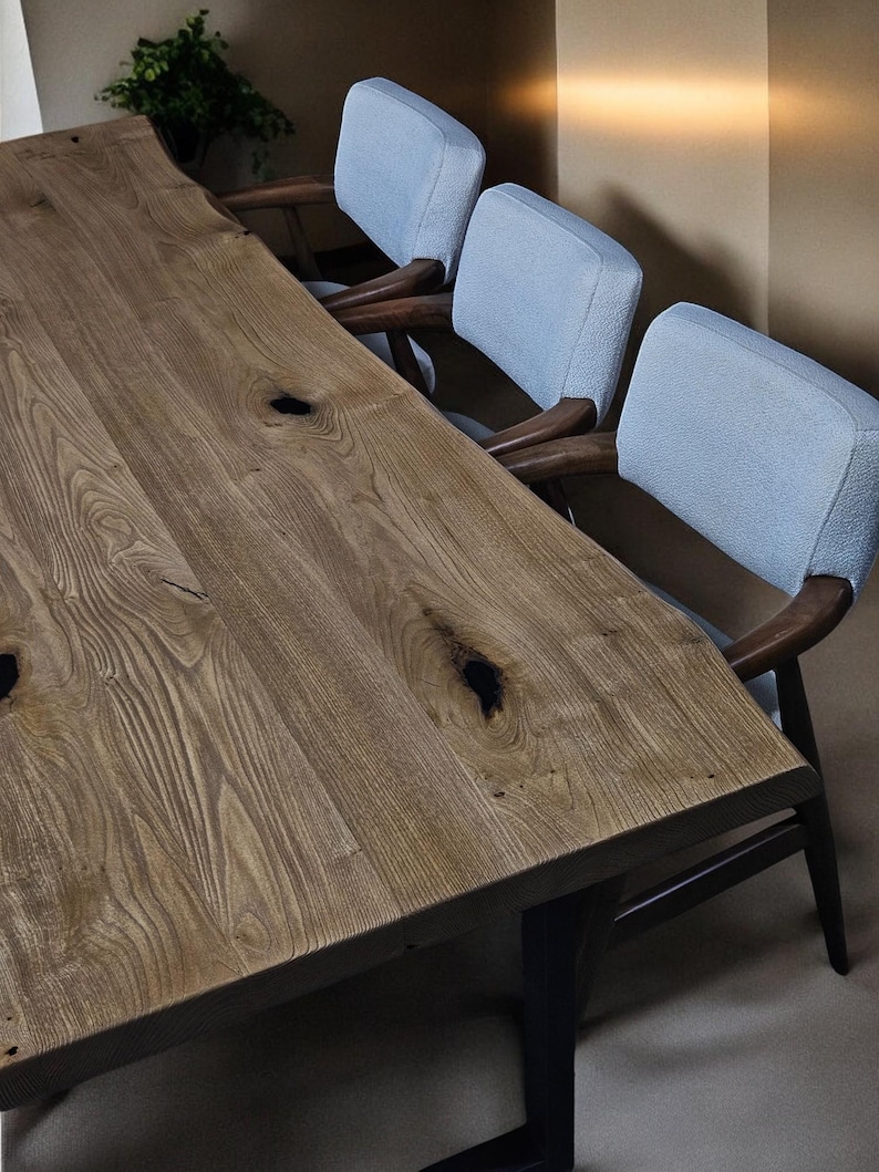 Modern Wood Dining Table, Dining Table, Live Edge Dining Table, Kitchen