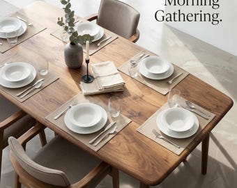 Handcrafted Walnut Dining Table: Rustic Modern Kitchen Table