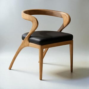 Handcrafted Wooden Dining Chair with Arms: Modern Kitchen & Living Room Seating