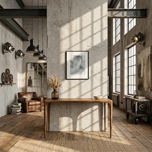 Solid Walnut Console Table – Minimal Curved Design Entryway Furniture image 7