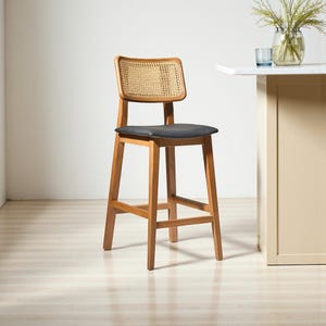 Handmade Wooden Bar Stool: Solid Wood High Chair for Kitchen