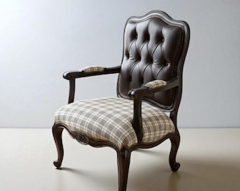 Handmade Solid Wood Bergère Chair: Refined Upholstery, Sustainable Artistry