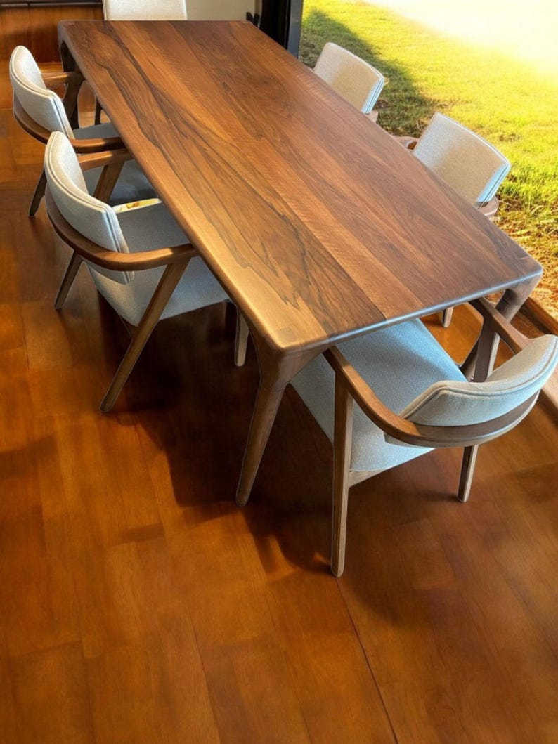 Live Edge Dining Table, Modern Wood Dining Table, Dining Table, Kitchen ...