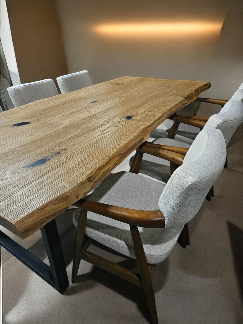 Modern Wood Dining Table, Dining Table, Live Edge Dining Table, Kitchen
