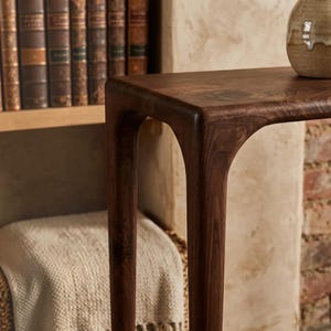 Solid Walnut Console Table, Handmade Entryway Furniture, Mid Century Sofa Table image 14