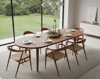 Solid Walnut Dining Table | Handcrafted Elegance, Refined Form, Timeless Luxury