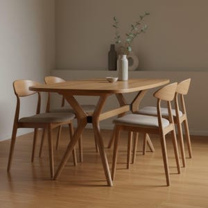 Op maat gemaakte walnoot eettafel: handgemaakt massief houten keukenmeubilair