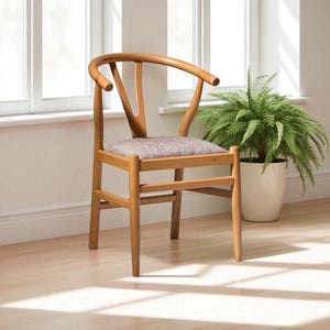 Rattan Dining Chair with Wooden Frame, Modern Kitchen & Living Room Seating, Stylish Comfortable Dining Table Chairs