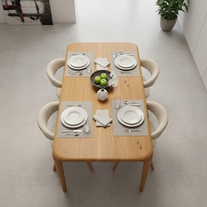 Table de salle à manger en noyer Live Edge : design moderne rustique fabriqué à la main