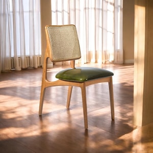 Rattan Dining Chair, Wooden Dining Chair, Chairs for Living Room, Modern Dining Chair, Handmade Dining Chair, Kitchen Table Chair
